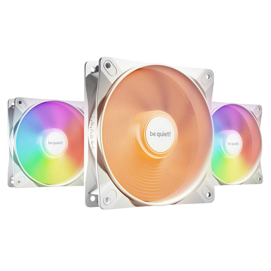 be quiet! Light Wings LX 120mm PWM High-Speed Fan, ARGB Lighting, White, Ultra-Quiet Operation, High Airflow, Rifle Bearing, Daisy-Chaining Support, 3-Pack - PC Gear UK