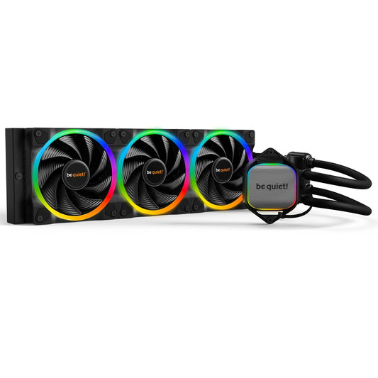be quiet! Pure Loop 2 FX AiO Liquid CPU Cooler, Universal Socket, 360mm Radiator, 3 x Light Wings 120mm PWM High Speed 2500RPM Addressable RGB Cooling Fan, Addressable RGB LED Pump Head, ARGB PWM Hub Included - PC Gear UK