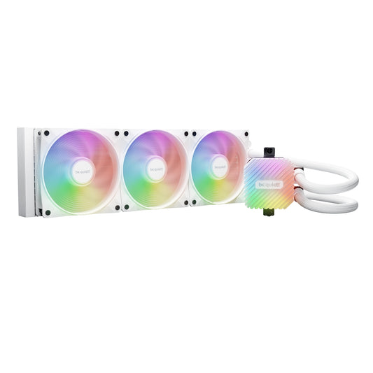 be quiet! Light Loop 360mm AIO CPU Water Cooler, High-Performance ARGB Lighting, Triple 120mm PWM Fans, Ultra-Quiet Operation, Easy Maintenance, Intel/AMD Compatible, White - PC Gear UK