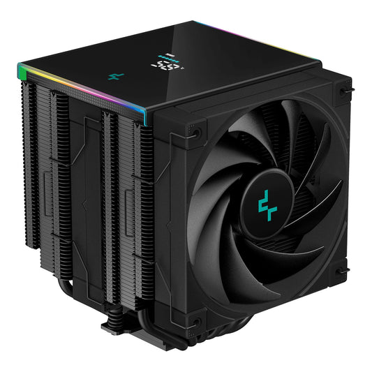 DeepCool AK620 Digital CPU Cooler, Black, 2x 120mm Fan, Dual Tower, ARGB, 6x Direct Touch Copper Heatpipes, Intel/AMD - PC Gear UK