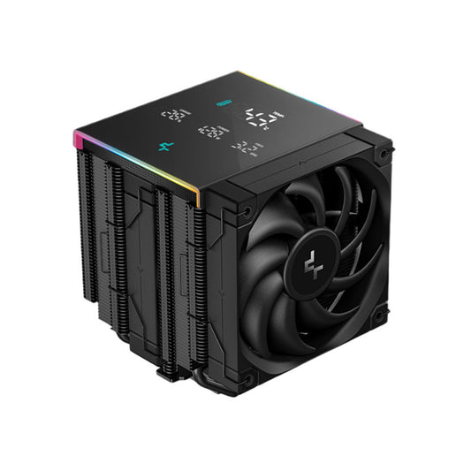 DeepCool AK620 Digital Pro CPU Air Cooler, Dual-Tower with Digital Display, 120mm FDB Fans, ARGB Lighting, 6 Copper Heatpipes, LGA1700/AM5 Compatible, High-Performance Quiet Cooling for Gaming PCs - PC Gear UK