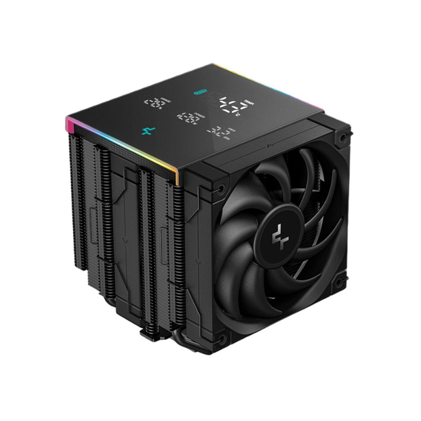 DeepCool, DeepCool AK620 Digital Pro CPU Air Cooler, Dual-Tower with Digital Display, 120mm FDB Fans, ARGB Lighting, 6 Copper Heatpipes, LGA1700/AM5 Compatible, High-Performance Quiet Cooling for Gaming PCs, AM5, AM4