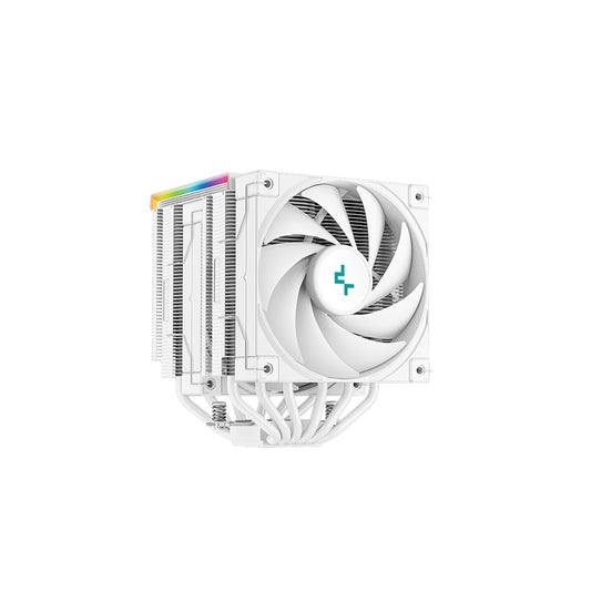 DeepCool AK620 Digital CPU Cooler, White, 2x 120mm Fan, Dual Tower, ARGB, 6x Direct Touch Copper Heatpipes, Intel/AMD - PC Gear UK