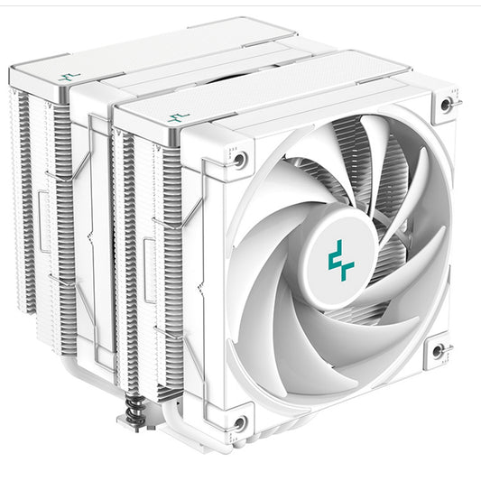 DeepCool AK620 WH Fan CPU Cooler, Universal Socket, Dual Powerful 120mm FDB PWM White Fans, 1850RPM, 6 Heat Pipes, 260W Heat Dissipation Power, Unique Matrix Fin Design, White Edition, - PC Gear UK