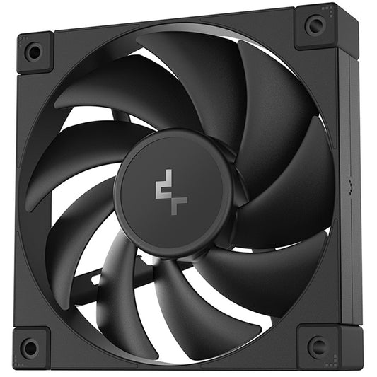 DeepCool FD12 120mm PWM Case Fan, High Airflow, Low Noise, Hydro Bearing, Daisy-Chain 8-Pin Connector, Black, Single Pack - PC Gear UK