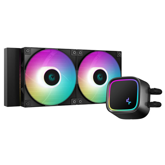 Deepcool LE520 240mm AIO Liquid CPU Cooler, 2300 RPM, with Anti-Leak Technology and High Performance ARGB Fans - PC Gear UK