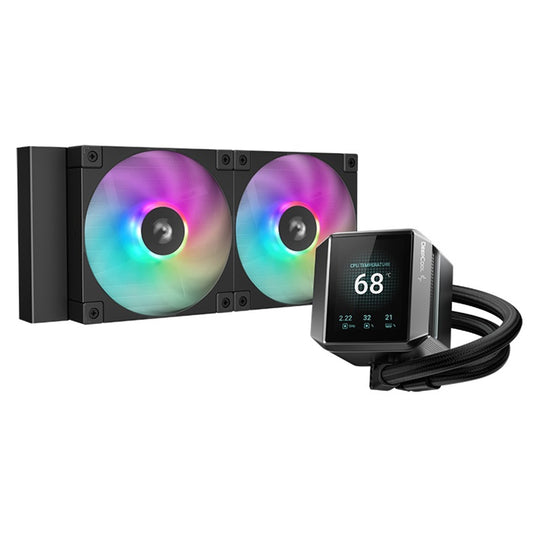 DeepCool Mystique 240 CPU Cooler, ARGB, Personalized Cooling with 2.8" TFT LCD Screen and Enhanced Pump Performance, 5 year warranty - PC Gear UK