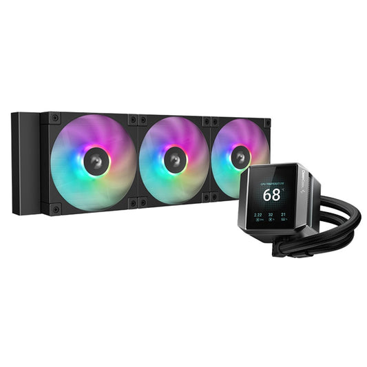 DeepCool Mystique 360 CPU Cooler, ARGB, Personalized Cooling with 2.8" TFT LCD Screen and Enhanced Pump Performance, 5 year warranty - PC Gear UK