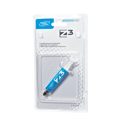 DeepCool Z3 Thermal Compound Syringe, 6.5g, Silver Grey, High Performance with Excellent Thermal Conductivity, High Compatibility for Most CPU Coolers - PC Gear UK