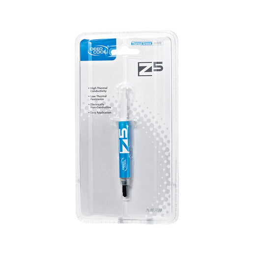 DeepCool Z5 Thermal Compound Syringe, 7g, Silver Grey, High Performance with Excellent Thermal Conductivity, Recommended for use with High Performance CPU Coolers - PC Gear UK