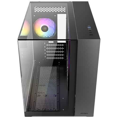 Antec CX600M ARGB Mini-Tower PC Gaming Case, 270 Full-View Tempered Glass, 3x 120mm ARGB LED Fans, USB 3.0, Dust Filters, Tool-Free Installation, Black
