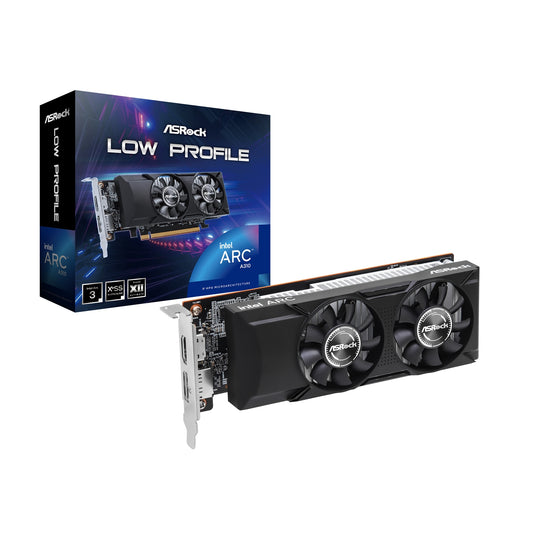 ASRock Intel Arc A310 Low Profile 4GB GDDR6 Graphics Card | 2000MHz | Dual Fan | DP + HDMI