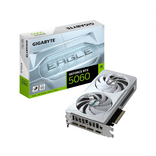 GIGABYTE GeForce RTX 5060 EAGLE OC ICE 8G, GDDR7 8GB, PCIe 5.0, 2550 MHz, White