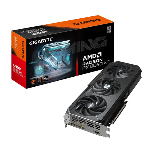 Gigabyte Radeon RX 9060 XT GAMING OC 8GB GDDR6 Graphics Card, 2048 Streams, 3320 MHz Boost Clock, Triple Fan, RGB, 2x DisplayPorts / 2x HDMI Ports - PC Gear UK