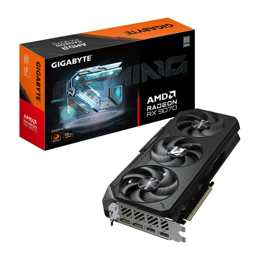Gigabyte AMD Radeon RX 9060 XT GAMING OC 16GB GDDR6 Graphics Card, TBD Streams, TBD MHz Boost Clock, Triple Fan, RGB, 2x DisplayPorts / 1x HDMI Port - PC Gear UK