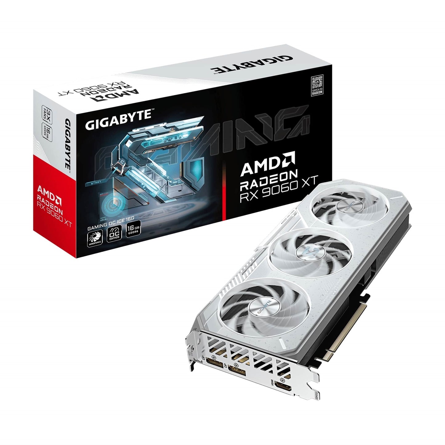 Gigabyte Radeon RX 9060 XT Gaming Ice OC 16GB GDDR6 Graphics Card