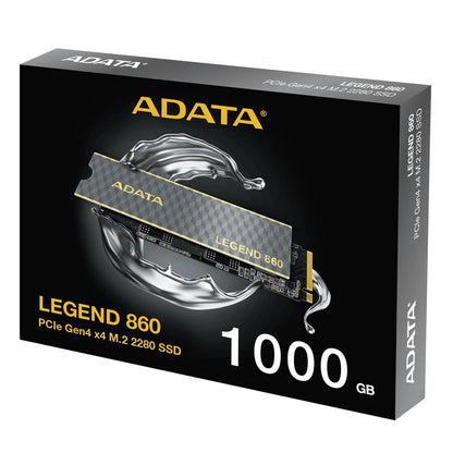 Adata, Adata Legend 860 1TB NVMe SSD with Heatsink - M.2 2280, PCIe Gen4 x4, 6000MB/s Read, 5yr Warranty, M.2 2280