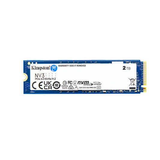 Kingston NV3 (SNV3S/2000G) 2TB NVMe SSD, M.2 Interface, PCIe Gen4, 2280, Read 6000 MB/s, Write 5000 MB/s, 3 Year Warranty - PC Gear UK