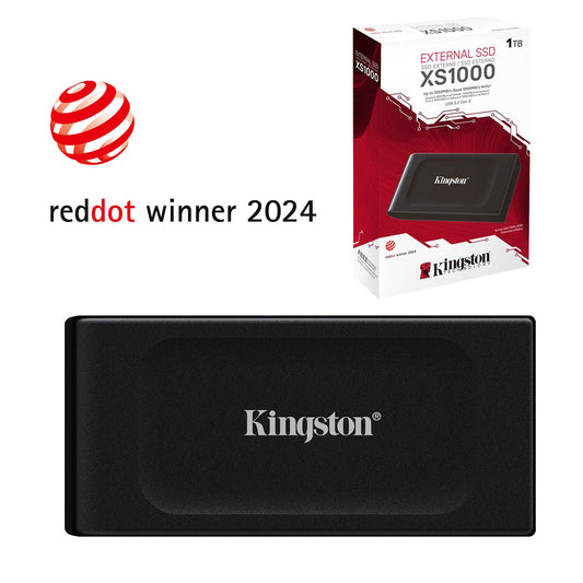 Kingston XS1000 (SXS1000/1000G) 1TB Portable External SSD, Read 1050MB/s, Write 1000MB/s, USB 3.2 Gen 2, 5 Year Warranty - PC Gear UK