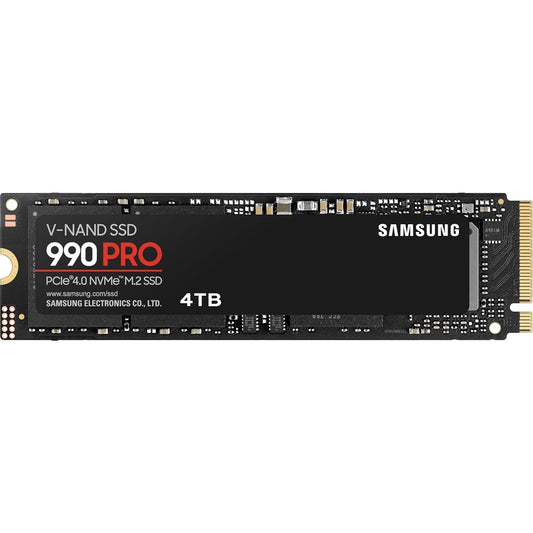 Samsung 990 PRO(MZ-V9P4T0BW ) 4TB NVMe SSD, PCIe Gen4, M.2 Interface, 2280, Read 7450 MB/s, Write 6900 MB/s, 5 Year Warranty - PC Gear UK