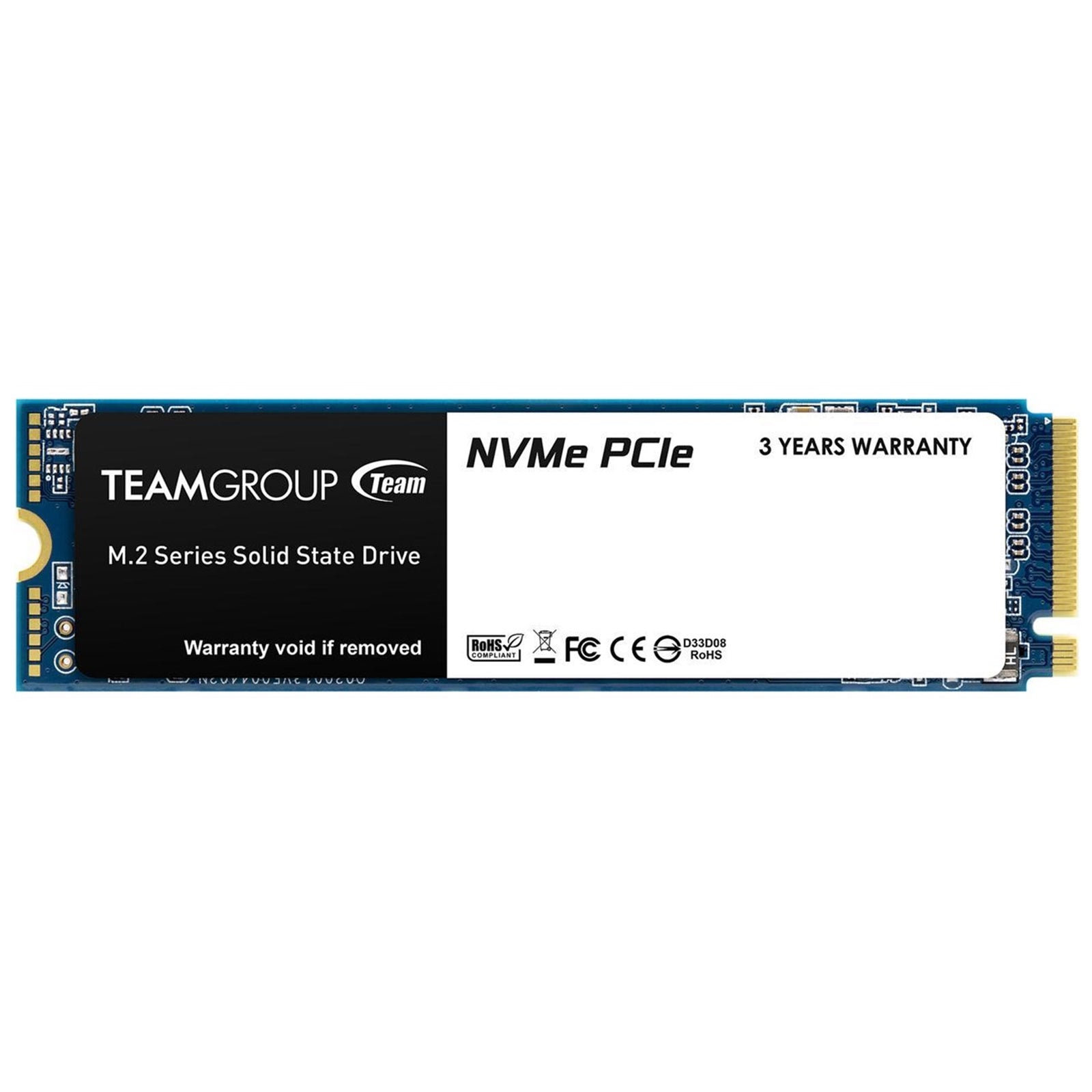 Team MP33 (TM8FP6001T0C101) 1TB NVMe SSD, M.2 Interface, PCIe Gen3, 2280, Read 1700MB/s, Write 1400MB/s, 3 Year Warranty - PC Gear UK