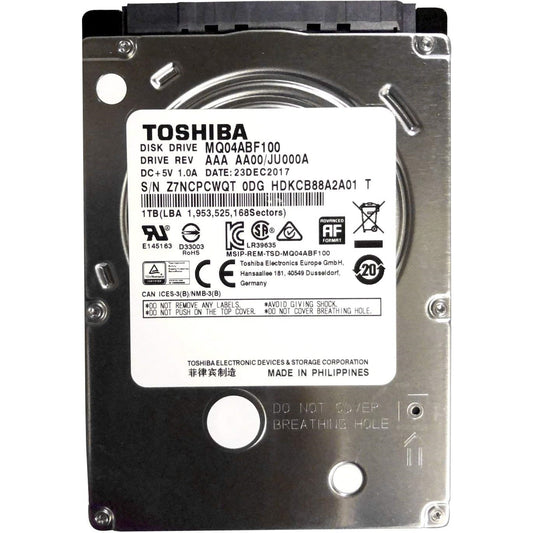 Toshiba MQ04ABF100 1TB 5400RPM 2.5 Inch 7mm Internal Hard Drive - PC Gear UK