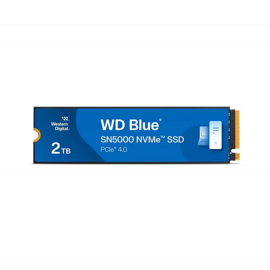 WD Blue SN5000 (WDS200T4B0E-00CNZ0) 2TB NVMe SSD, M.2 Interface, PCIe Gen4, 2280, Read 5150MB/s, Write 4850MB/s, 5 Year Warranty - PC Gear UK