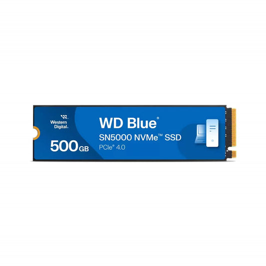 WD Blue SN5000 (WDS500G4B0E-00CNZ0) 500GB NVMe SSD, M.2 Interface, PCIe Gen4, 2280, Read 5000MB/s, Write 4000MB/s, 5 Year Warranty - PC Gear UK