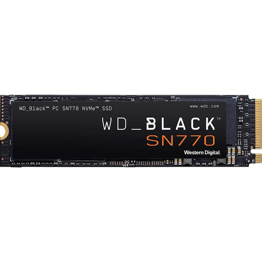 WD Black SN770 (WDS200T3X0E) NVMe SSD, M.2 Interface, PCIe Gen4, 2280, Read 5150MB/s, Write 4850MB/s, 5 Year Warranty - PC Gear UK