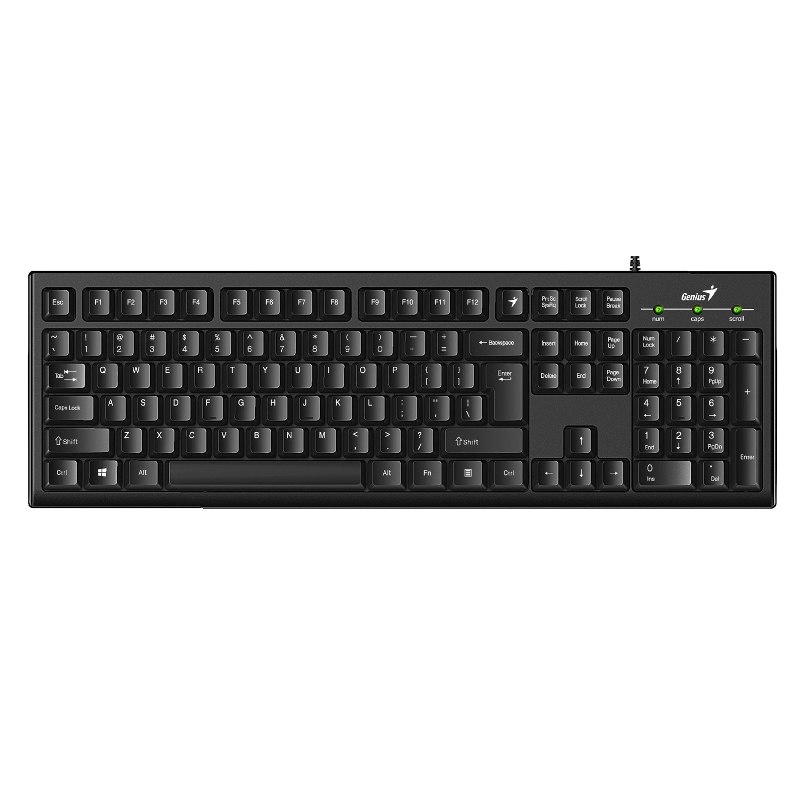 Genius KB-100 Wired Smart Keyboard, USB Plug and Play, Customizable Function Keys, Multimedia, Full Size UK Layout Design for Home or Office, Black - PC Gear UK