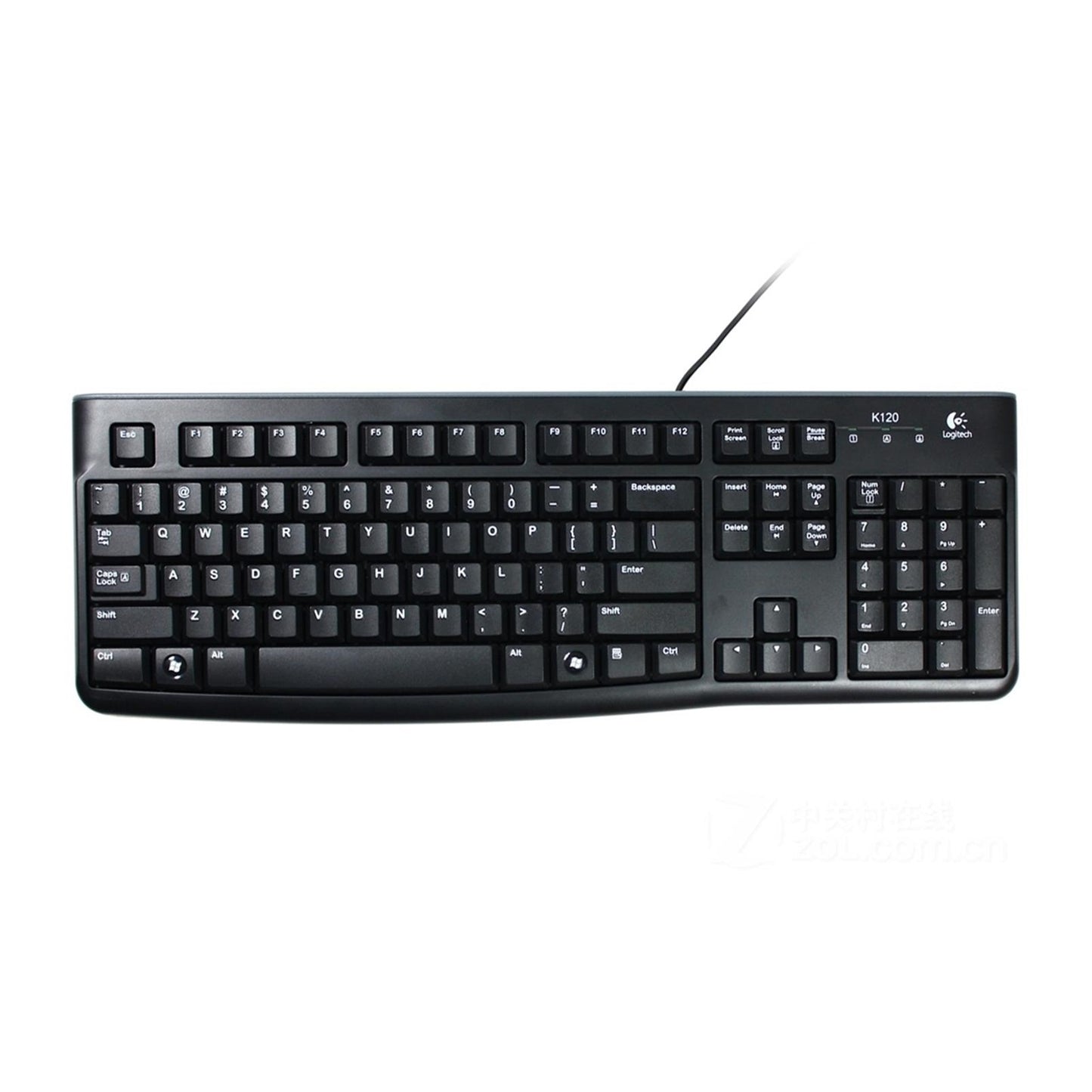 Logitech K120 Wired Keyboard for Windows, USB Plug-and-Play, Full-Size, Spill-Resistant, Curved Space Bar, Compatible with PC and Laptop, QWERTY UK English Layout, Black - PC Gear UK
