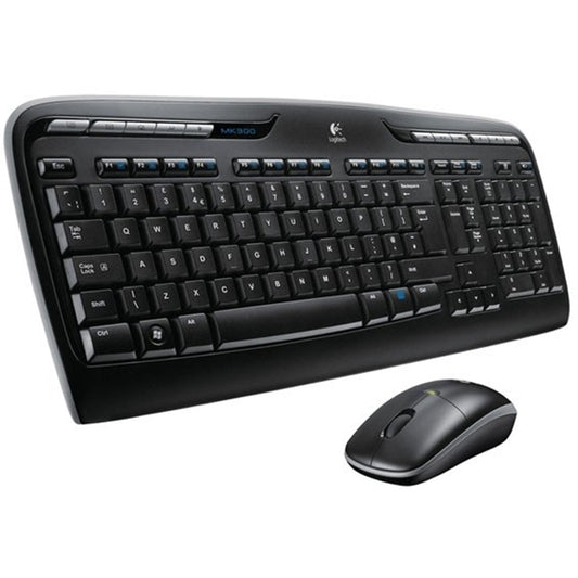 Logitech MK330 Wireless Keyboard and Mouse Combo for Windows, 2.4 GHz Wireless with USB-Receiver, Portable Mouse, Multimedia Keys, Long Battery Life for PC/Laptop, QWERTY UK Layout, Black - PC Gear UK