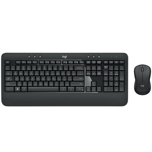 Logitech MK540 Advanced Wireless Keyboard and Mouse Combo for Windows, 2.4 GHz Unifying USB-Receiver, Multimedia Hotkeys, 3-Year Battery Life, for PC, Laptop, QWERTY UK Layout, Black - PC Gear UK