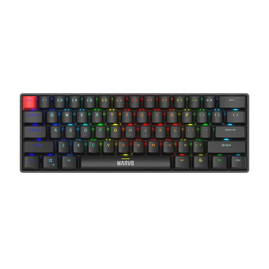 Marvo Scorpion KG933G Saber 61 Wired Mechanical RGB 60% UK Layout Gaming Keyboard (Black) - PC Gear UK