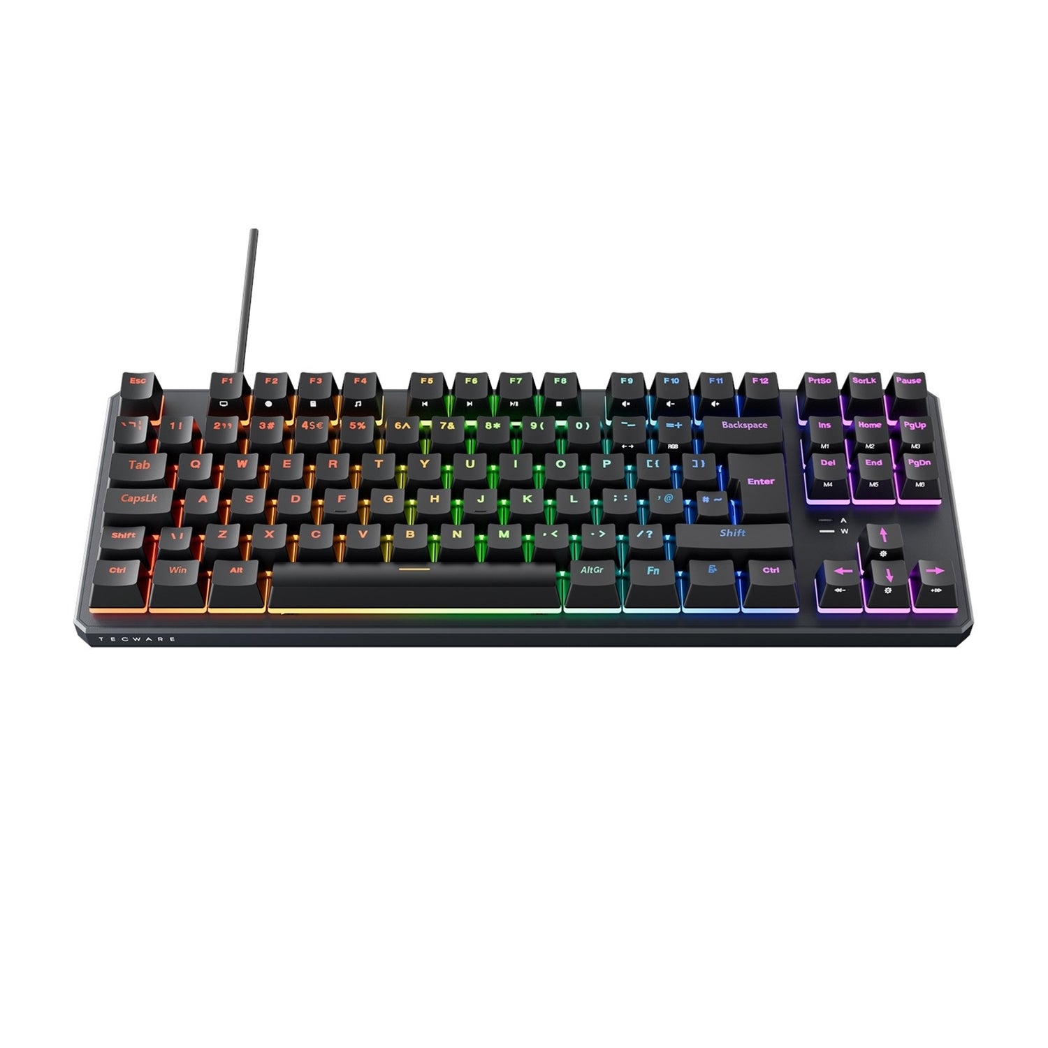 Tecware Phantom+ 80% TKL RGB Mechanical Gaming Keyboard with Wraith Red Switches Black - PC Gear UK