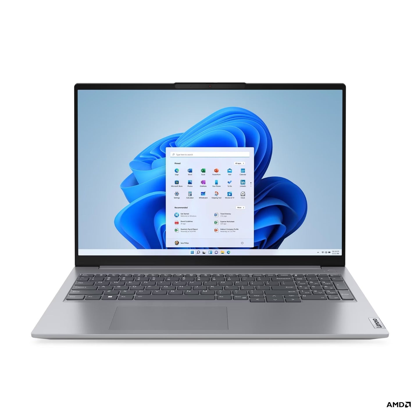 Lenovo ThinkBook 16 Laptop, 16 Inch WUXGA 1920x1200 IPS Screen, AMD Ryzen 3 7330U, 16GB RAM, 256GB SSD, AMD Radeon Graphics, Windows 11 Pro, AMD SoC Platform