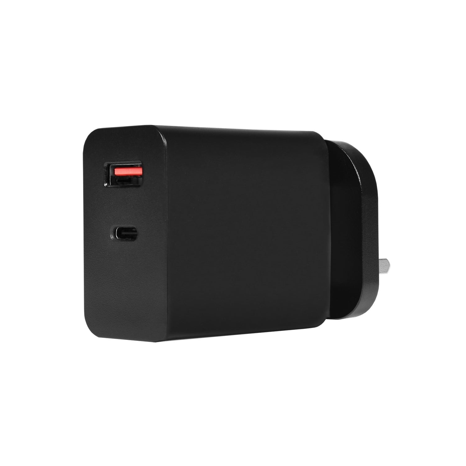 Powercool GaN 65W USB-C and USB-A Charger With 1.7m USB C To USB C Cable Included, Black - PC Gear UK