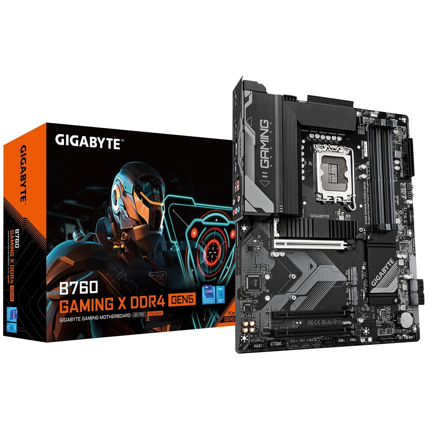 Gigabyte, Gigabyte B760 GAMING X DDR4 GEN5 Intel 1700 Socket Motherboard, ATX, 4x DDR4 Slots, 3x M.2 Sockets, Fitted I/O Shield, 2.5GbE LAN, 1x DisplayPort / 1x HDMI Port, Intel® B760 Express Chipset, ATX Form Factor; 30.5cm x 24.4cm