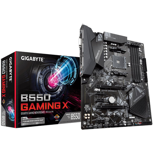 Gigabyte B550 GAMING X V2 AMD AM4 Socket Motherboard, ATX, 4x DDR4 Slots, 2x M.2 Sockets, 1x USB-C Port, Fitted I/O Shield, GbE LAN, 1x DVI-D / 1x HDMI Port - PC Gear UK