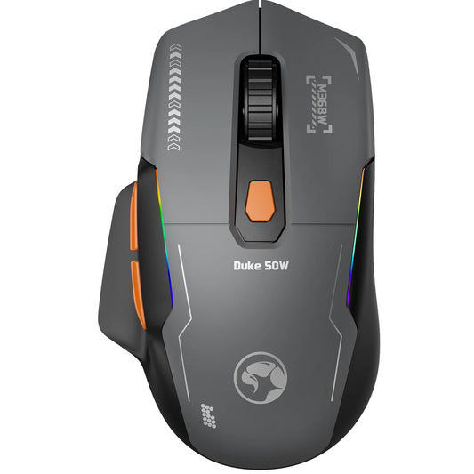 MARVO Duke 50 M368W Wireless Gaming Mouse, Tri-Mode Connectivity USB, 2.4GHz & Bluetooth, 6 DPI levels (800 - 12800), 1000Hz Polling Rate, 13 Mode RGB Backlighting, 79g