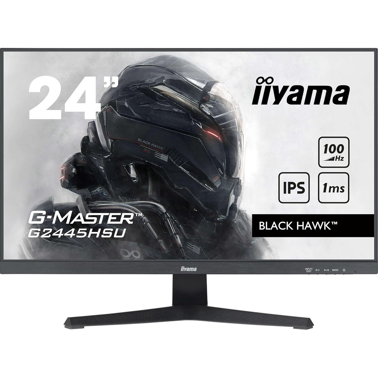 iiyama G-MASTER G2445HSU-B2 24 inch IPS Monitor, Full HD, 1ms, HDMI, DisplayPort, HDCP, USB Hubx2, Freesync, 100Hz, Speakers, Black, Internal PSU, VESA - PC Gear UK