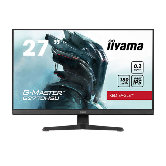 iiyama G-Master GB2770HSU-B6 Red Eagle 27 Inch Monitor Gaming Monitor, Black, Ultra Slim Bezel, Fast IPS IGZO, 180Hz, 0.2ms, FreeSync, HDMI, Display Port, USB Hub, Height Adjustable, Pivot, VESA - PC Gear UK