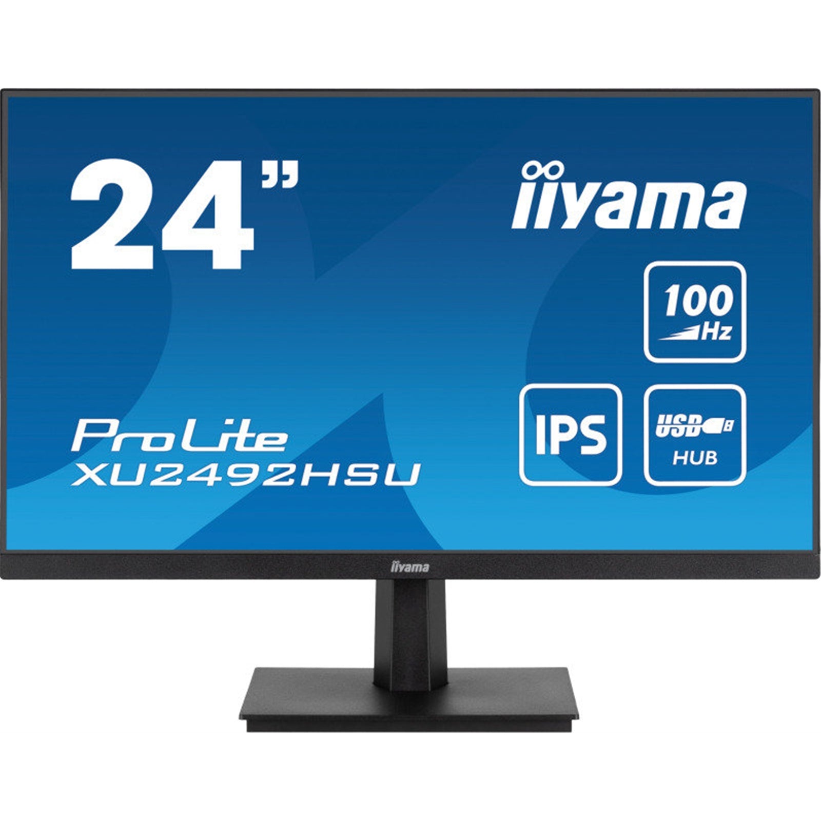 iiyama Prolite XU2492HSU-B6 24 inch IPS Monitor, Full HD, 0.4ms, USB Hub, HDMI, DisplayPort, 100Hz, Speakers, Black, Internal PSU, VESA - PC Gear UK