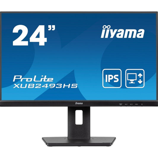 iiyama Prolite XU2493HS-B6 24 inch IPS Monitor, Full HD, 1ms, HDMI, DisplayPort, 100Hz, Speakers, Black, Internal PSU, VESA - PC Gear UK