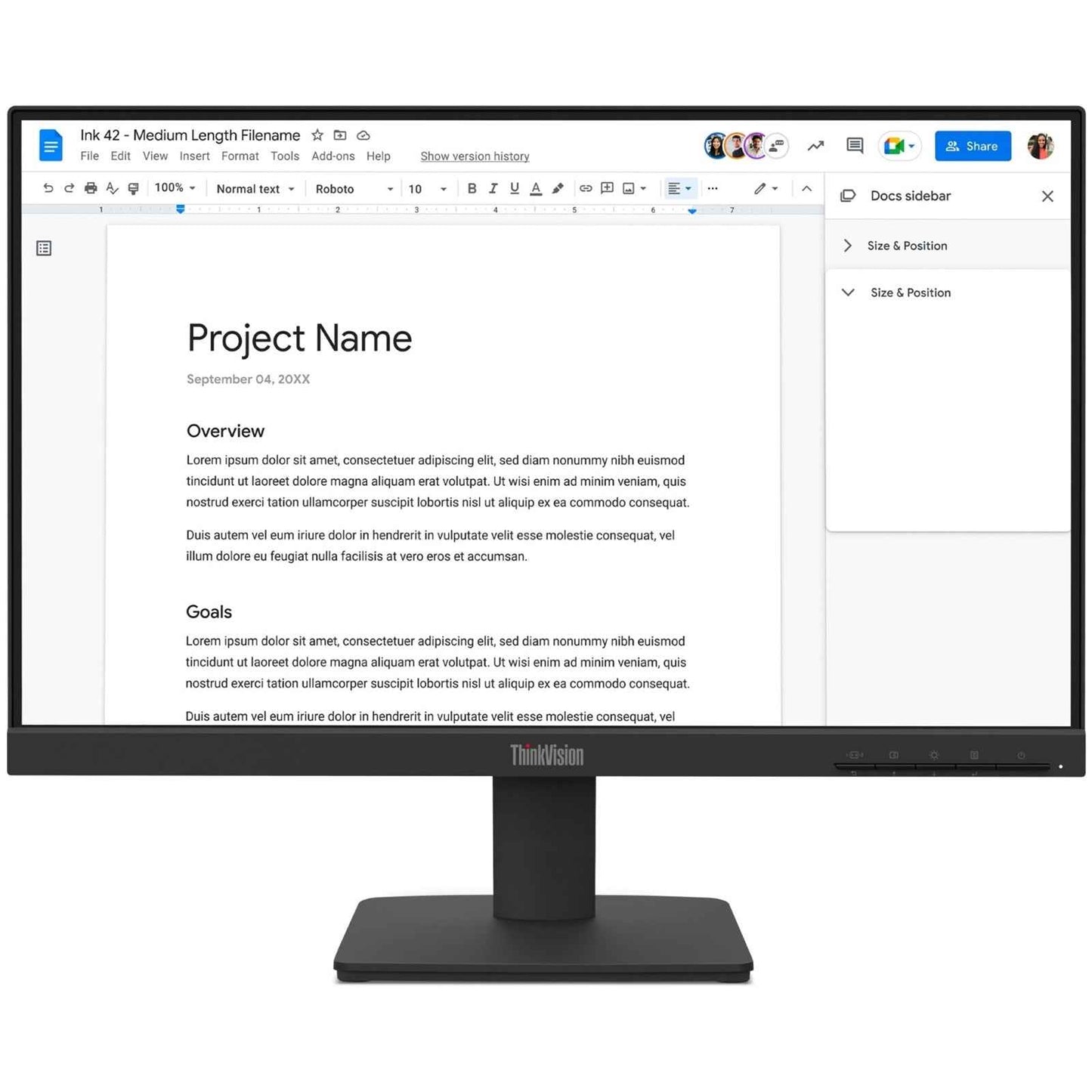 Lenovo ThinkVision S22-4e, Full HD (1920 x 1080), 100Hz, 4ms, 16:9, IPS, WLED Monitor, HDMI, VGA, Tilt Adjustable, 3 Year Warranty