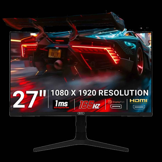piXL CM27C7 27 Inch 165Hz Full HD Curved HDR Widescreen Gaming Monitor with AMD Freesync & NVidia G-Sync, 1ms Response Time, 165Hz Refresh Rate, DisplayPort, HDMI, USB-A, VESA Mount & Height Adjust
