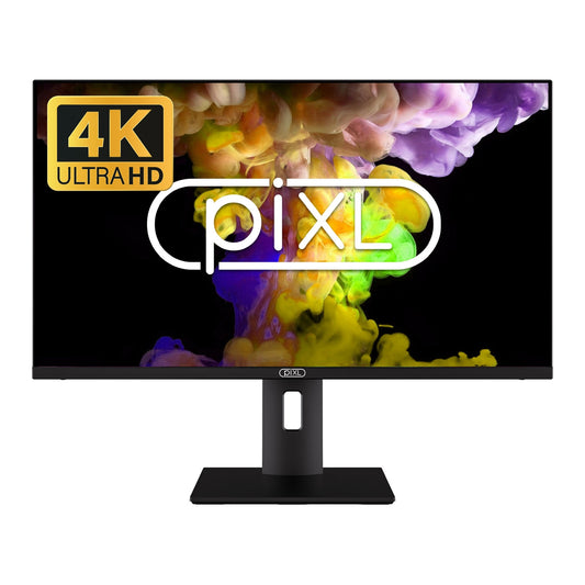 piXL CM28F10 28 Inch 4K Monitor, LED Widescreen, 2160p, 5ms Response Time, 60Hz Refresh, HDMI / Display Port, 16.7 Million Colour Support, VESA Mount, Black Finish, 3 Year Warranty - PC Gear UK