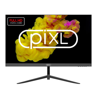 piXL PX24IVHFPD 24 Inch Frameless Monitor, Widescreen IPS LED Panel, 5ms Response Time, 100Hz Refresh Rate, Full HD 1920 x 1080, VGA, HDMI, 16.7 Million Colour Support, Black Finish, 3 Year Warranty - PC Gear UK