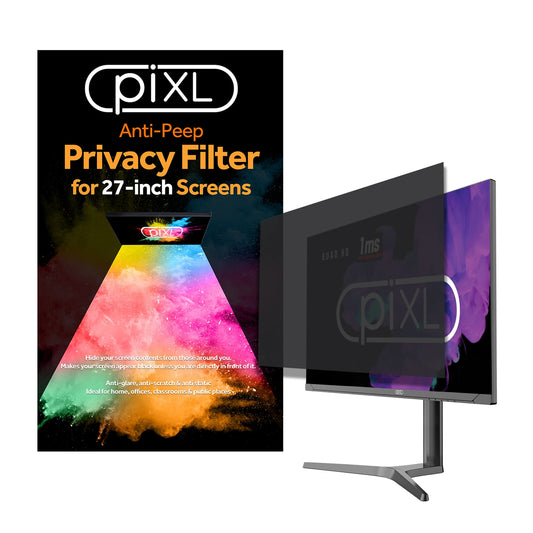 piXL 27 Inch Monitor Anti-Peep Privacy Screen Filter, Anti-Glare, Anti-Static, Blackout - PC Gear UK