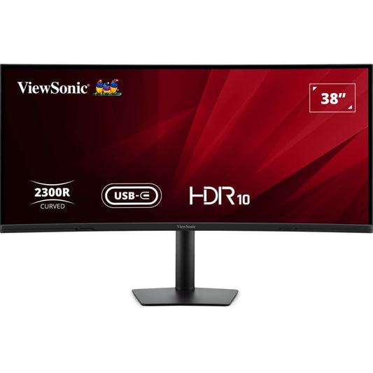 Viewsonic VA3820C 38 Inch UltraWide Quad HD LED Curved Monitor with USB-C Hub, 4.8ms,  HDMI, Display Port, 3840 x 1600, 75Hz, Speakers, Height Adjustable, Black - PC Gear UK